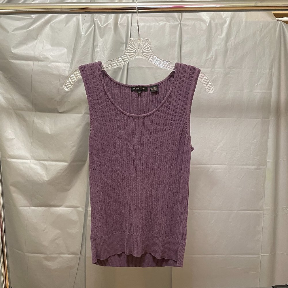 Jeanne Pierre Knit Tank Top (Purple) Ribbed
